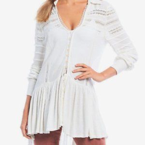 NWT Free People Set To Stun Lace-Inset Top small
